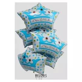 Шар фольгированный 19" «Корона», набор 5 шт., цвет голубой