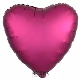Шар фольгированный 19", сердце, цвет гранатовый, мистик
