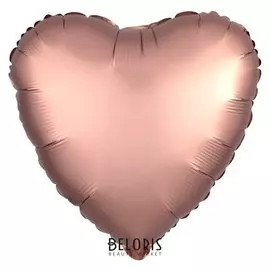 Шар фольгированный 19", сердце, цвет розовое золото, мистик