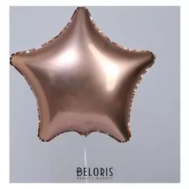 Шар фольгированный 19", звезда, цвет розовое золото, мистик