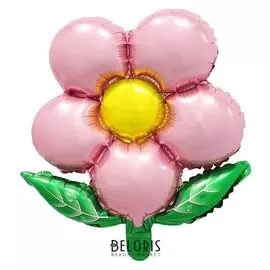 Шар фольгированный 20""цветок" с клапаном, цвет розовый