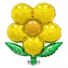 Шар фольгированный 20""цветок" с клапаном, цвет жёлтый