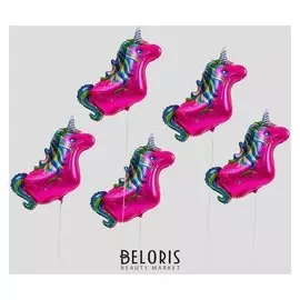Шар фольгированный 20" «Единорог», набор 5 шт., цвет розовый
