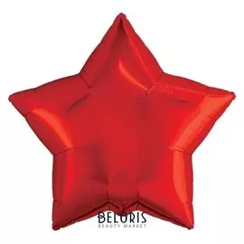 Шар фольгированный 21", звезда, цвет красный