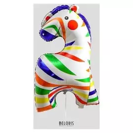 Шар фольгированный 24" «Цирковая зебра», фигура