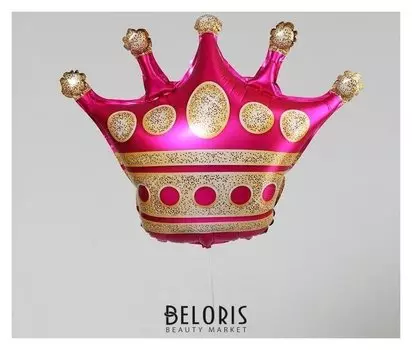 Шар фольгированный 24""корона", цвет розовый