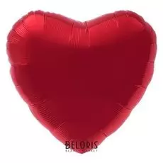 Шар фольгированный 30", сердце, цвет красный