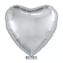 Шар фольгированный 30", сердце, цвет серебристый