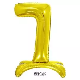 Шар фольгированный 32" «7», на подставке, цвет золото