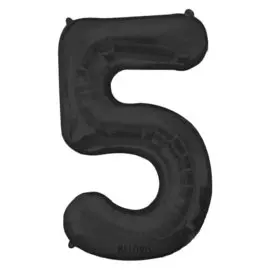 Шар фольгированный 32" цифра 5, индивидуальная упаковка, цвет чёрный
