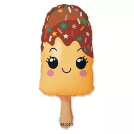 Шар фольгированный 33" «Счастливое эскимо», фигура, цвет жёлтый