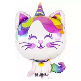Шар фольгированный 36" «Котёнок-единорог»