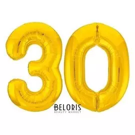 Шар фольгированный 40" «30», цвет золотой