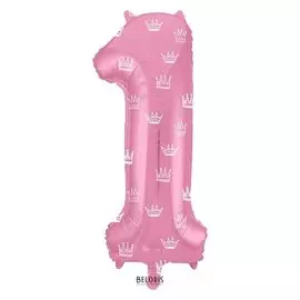 Шар фольгированный 40" «Цифра 1», короны