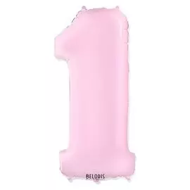 Шар фольгированный 40"цифра"1" розовый