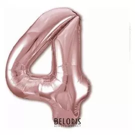 Шар фольгированный 40" «Цифра 4», цвет розовое золото Slim