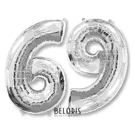 Шар фольгированный 40" «Цифра 6/9», цвет серебряный
