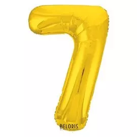 Шар фольгированный 40" «Цифра 7», цвет золотой, Slim