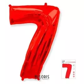 Шар фольгированный 40" «Цифра 7», цвет красный