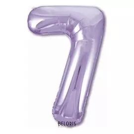 Шар фольгированный 40" «Цифра 7», цвет пастельный фиолетовый Slim