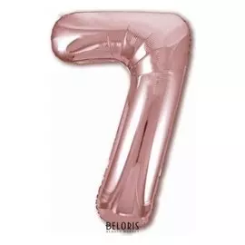 Шар фольгированный 40" «Цифра 7», цвет розовое золото Slim