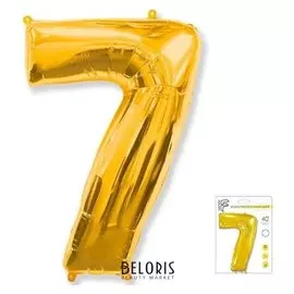 Шар фольгированный 40"цифра"7" золото