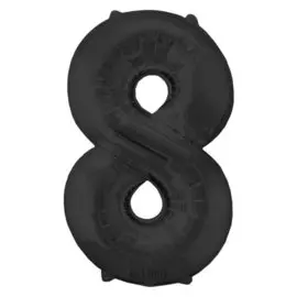 Шар фольгированный 40", цифра 8, индивидуальная упаковка, цвет чёрный