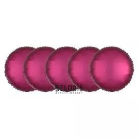 Шар фольгированный 5" «Круг», набор 5 шт., матовый, цвет красный