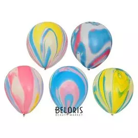 Шар латексный 10""мрамор", набор 5 шт.