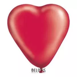 Шар латексный 10" «Сердце», кристалл, набор 50 шт., цвет красный