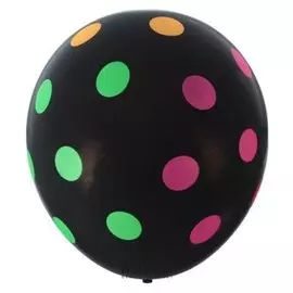 Шар латексный 12" «Большие кружки», пастель, 5-сторонний, набор 5 шт., чёрный