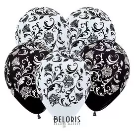 Шар латексный 12" «Дамаск», пастель, набор 10 шт., 5-сторонний