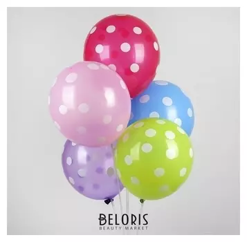 Шар латексный 12""горох", набор 5 шт.