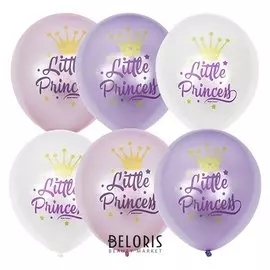Шар латексный 12" «Маленькая принцесса», перламутр, шелкография, 2-сторонний, набор 25 шт.