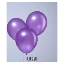 Шар латексный 12", металл, набор 12 шт., цвет фиолетовый