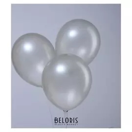 Шар латексный 12", металл, набор 12 шт., цвет серебро