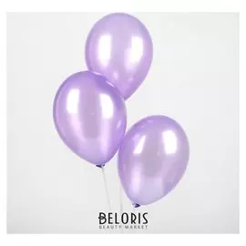 Шар латексный 12", металл, набор 25 шт., цвет сиреневый