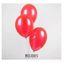 Шар латексный 12", металл, набор 25 шт., цвет красный
