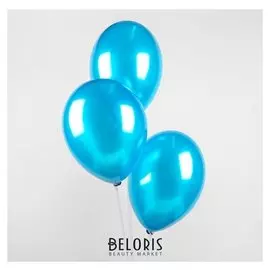 Шар латексный 12", металл, набор 25 шт., цвет синий