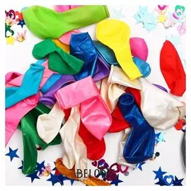 Шар латексный 12", металл, пастель, набор 15 шт.