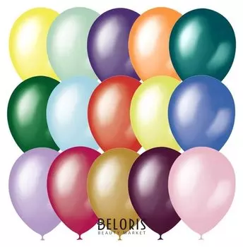 Шар латексный 12", металлик и перламутр, набор 100 шт.