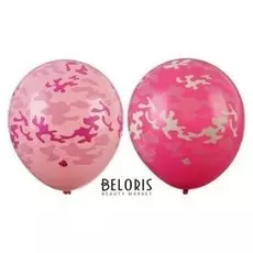 Шар латексный 12" «Милитари», декоратор, шелкография, 5-сторонний, набор 5 шт., цвет розовый