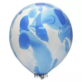 Шар латексный 12" многоцветный, набор 25 шт, синий