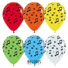 Шар латексный 12" «Музыкальные ноты», пастель, 5-сторонний, набор 50 шт.