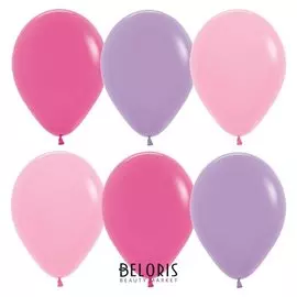 Шар латексный 12", пастель, для девочки, набор 12 шт.