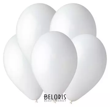 Шар латексный 12", пастель, набор 100 шт., белый