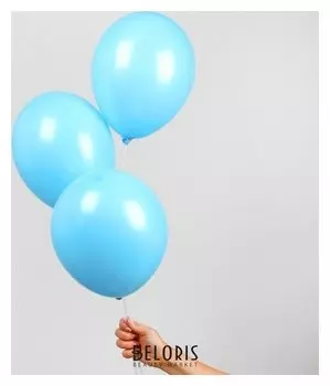Шар латексный 12", пастель, набор 100 шт., цвет голубой