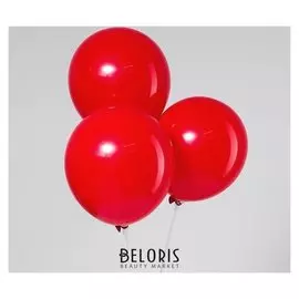 Шар латексный 12", пастель, набор 12 шт., цвет красный