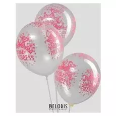 Шар латексный 12""С днем рождения принцесса", набор 5 шт