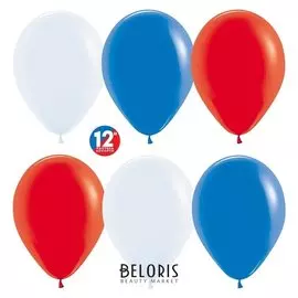 Шар латексный 12" «Триколор», пастель, набор 50 шт.